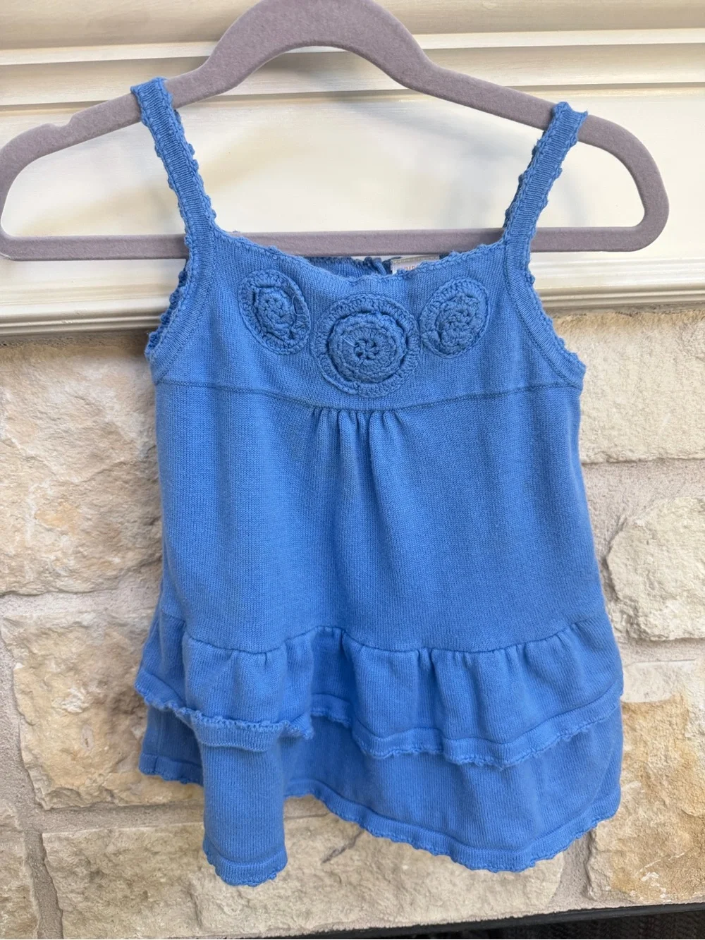 Gymboree Blue Knit Ruffled Tank Dress 12-18 months